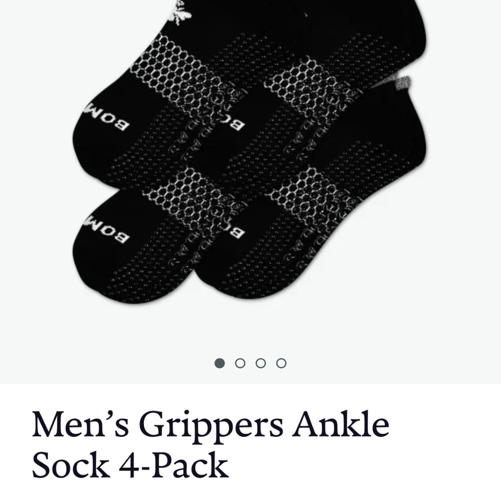 4 pairs Bombas Ankle Gripper Socks - Men’s size L